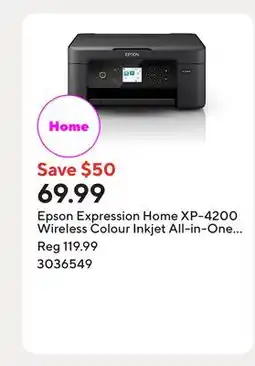 Staples Epson Expression Home XP-4200 Wireless Colour Inkjet All-in-One Printer offer