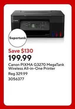 Staples Canon PIXMA G3270 MegaTank Wireless All-in-One Printer offer