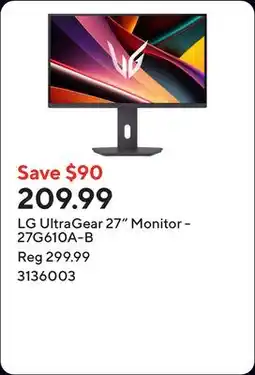 Staples LG UltraGear 27 Monitor - 27G610A-B offer