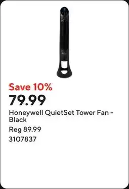 Staples Honeywell QuietSet Tower Fan - Black offer