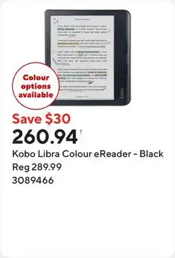 Staples Kobo Libra Colour eReader - Black offer