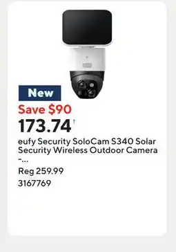 Staples eufy Security SoloCam S340 Solar Security Wireless Outdoor Camera - White offer