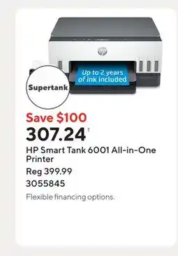 Staples HP Smart Tank 6001 All-in-One Printer offer