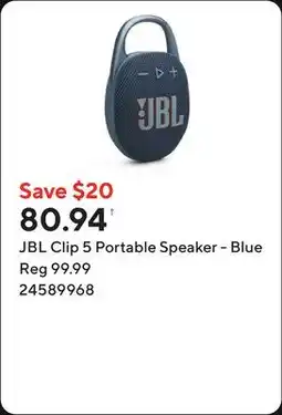Staples JBL Clip 5 Portable Speaker - Blue offer