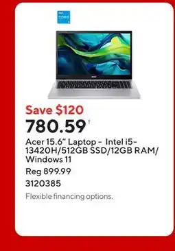 Staples Acer 15.6 Laptop - Intel i5-13420H/512GB SSD/12GB RAM/Windows 11 offer