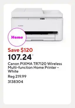 Staples Canon PIXMA TR7120 Wireless Multi-function Home Printer – White offer