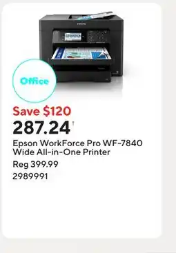 Staples Epson WorkForce Pro WF-7840 Wide All-in-One Printer offer