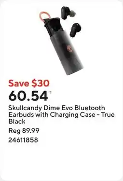 Staples Skullcandy Dime Evo Bluetooth Earbuds with Charging Case - True Black offer