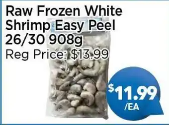 Blue Sky Supermarket Raw Frozen White Shrimp Easy Peel 26/30 offer