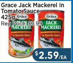 Blue Sky Supermarket Grace Jack Mackerel In Tomato Sauce offer