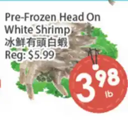 Fresh Palace Supermarket Pre-Frozen Head On White Shrimp offer