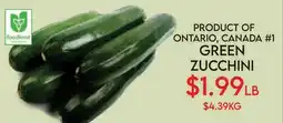 Fiesta Farms PRODUCT OF ONTARIO, CANADA #1 GREEN ZUCCHINI offer