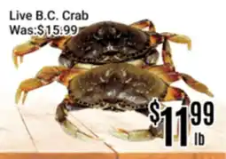 Nations Fresh Foods Live B.C. Crab offer