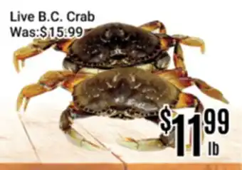 Nations Fresh Foods Live B.C. Crab offer