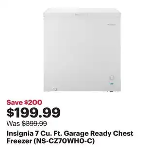 Best Buy Insignia 7 Cu. Ft. Garage Ready Chest Freezer (NS-CZ70WH0-C) offer