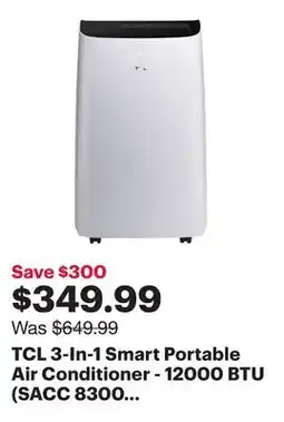 Best Buy TCL 3-In-1 Smart Portable Air Conditioner - 12000 BTU (SACC 8300 BTU) - White/Black offer