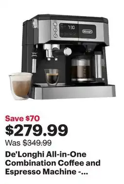 Best Buy De'Longhi All-in-One Combination Coffee and Espresso Machine - Black/Stainless Steel offer