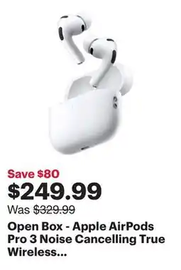 Best Buy Open Box - Apple AirPods Pro 3 Noise Cancelling True Wireless Earbuds with MagSafe Charging Case offer
