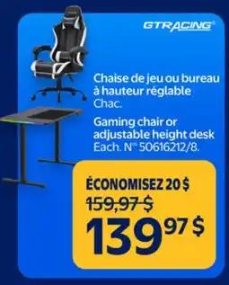 Walmart Gaming chair or adjustable height desk offer