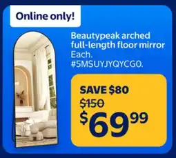 Walmart Beautypeak arched full-length floor mirror offer