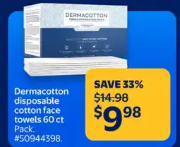 Walmart Dermacotton disposable cotton face towels 60 ct offer
