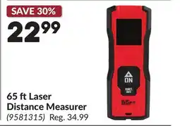 Princess Auto 65 ft Laser Distance Measurer offer