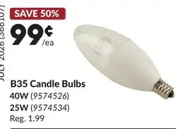 Princess Auto B35 Candle Bulbs offer