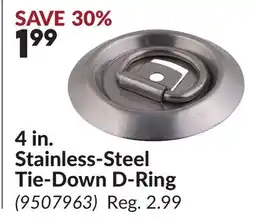 Princess Auto 4 in. Stainless-Steel Tie-Down D-Ring offer