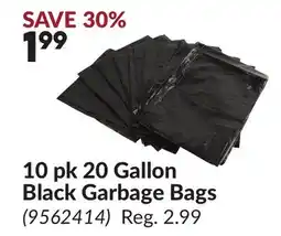 Princess Auto 10 pk 20 Gallon Black Garbage Bags offer