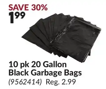 Princess Auto 10 pk 20 Gallon Black Garbage Bags offer