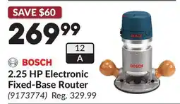 Princess Auto 2.25 HP Electronic Fixed-Base Router offer