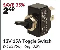 Princess Auto 12V 15A Toggle Switch offer