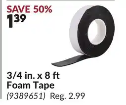 Princess Auto 3/4 in. x 8 ft Foam Tape offer
