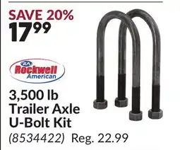 Princess Auto 3,500 lb Trailer Axle U-Bolt Kit offer