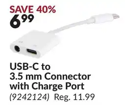 Princess Auto USB-C to 3.5 mm Connector with Charge Port offer
