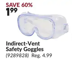 Princess Auto Indirect-Vent Safety Goggles offer
