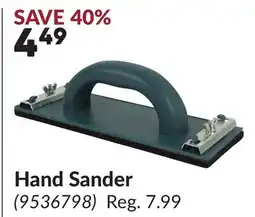 Princess Auto Hand Sander offer