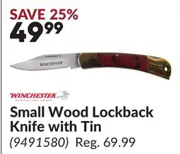 Princess Auto Small Wood Lockback Knife with Tin offer