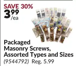 Princess Auto Packaged Masonry Screws, Assorted Types and Sizes offer