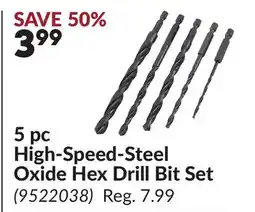 Princess Auto 5 pc High-Speed-Steel Oxide Hex Drill Bit Set offer