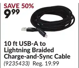 Princess Auto 10 ft USB-A to Lightning Braided Charge-and-Sync Cable offer