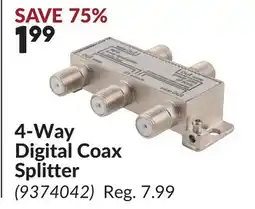Princess Auto 4-Way Digital Coax Splitter offer