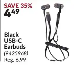 Princess Auto Black USB-C Earbuds offer