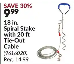 Princess Auto 18 in. Spiral Stake with 20 ft Tie-Out Cable offer