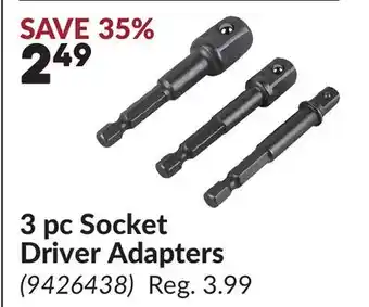 Princess Auto 3 pc Socket Driver Adapters offer