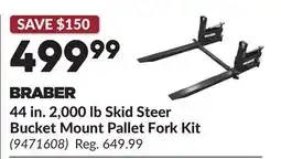 Princess Auto 44 in. 2,000 lb Skid Steer Bucket Mount Pallet Fork Kit offer