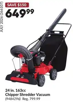 Princess Auto 24 in. 163cc Chipper Shredder Vacuum offer