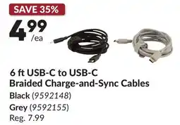 Princess Auto 6 ft USB-C to USB-C Braided Charge-and-Sync Cables offer