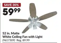 Princess Auto 52 in. Matte White Ceiling Fan with Light offer