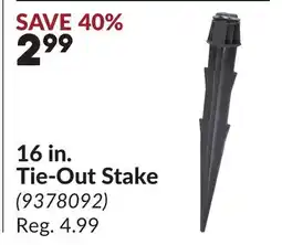 Princess Auto 16 in. Tie-Out Stake offer